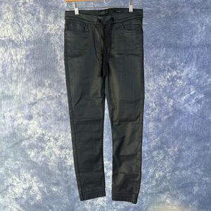 Kendall & Kylie Black Coated The Jogger Pants Pull On Drawstring Sz S